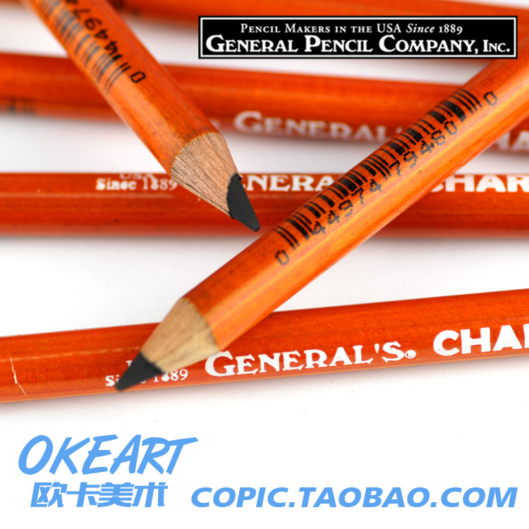 美國GENERAL‘S將軍牌 原木炭精筆 碳筆 炭筆 黑白 滿10支包郵