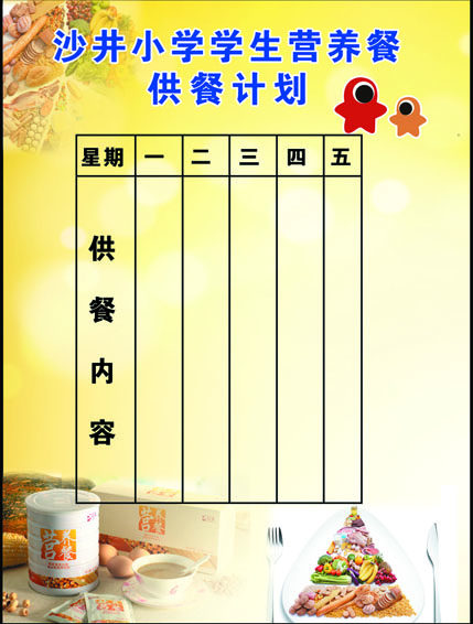 海报印制657素材529小学学生营养餐