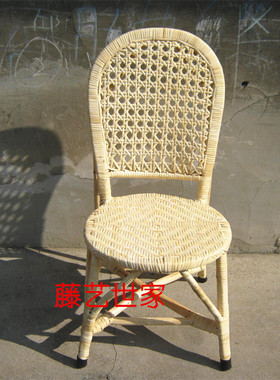 自销 小藤椅天然藤靠背椅户外阳台藤椅手工编织成人矮儿童小凳子