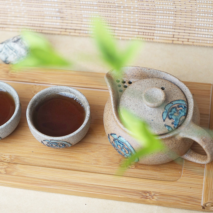 弘建茶具 老岩泥 小鼎四件 整套茶具 一壶2杯 功夫茶道 茶艺专用