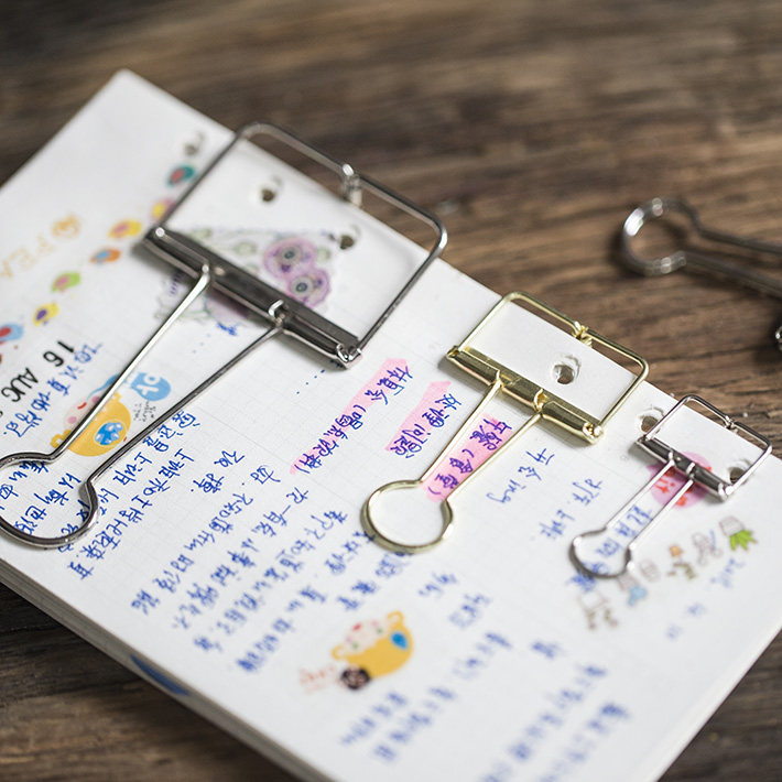 일본 미니멀 스타일 긴 꼬리 클립 문학 기능 스타일 핸드북 도구 복고풍 금속 빌 클립