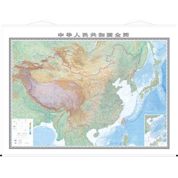 中国地形图挂图 3米x2.