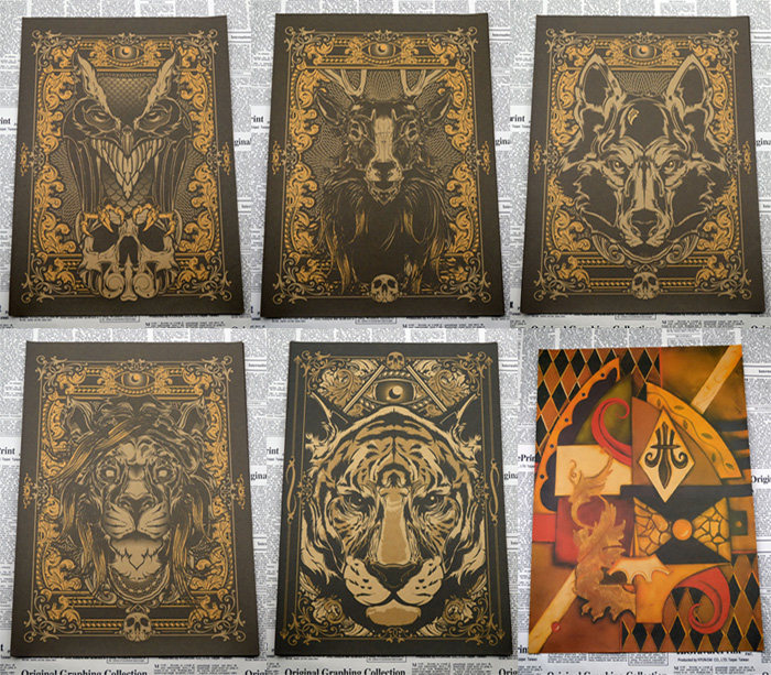 图腾6款 装饰画酒吧客厅装饰画 壁画 挂画 复古牛皮纸海报