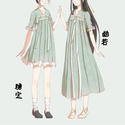糖宝幽若日常一件式齐胸古风汉服