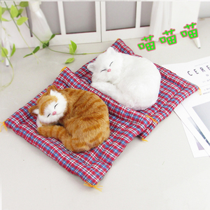 会叫仿真猫咪 摆件 玩偶 毛绒玩具 模型睡猫公仔 女友生日礼物