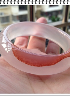 气质款天然紫色朱砂水润冰透玉髓手镯加厚超冰女士妈妈礼物136