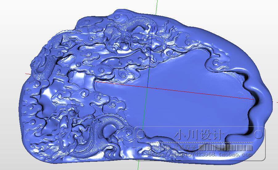 三维立体 茶海砚台双龙 圆雕图 立体图 STL精雕模型 3D打印模型图