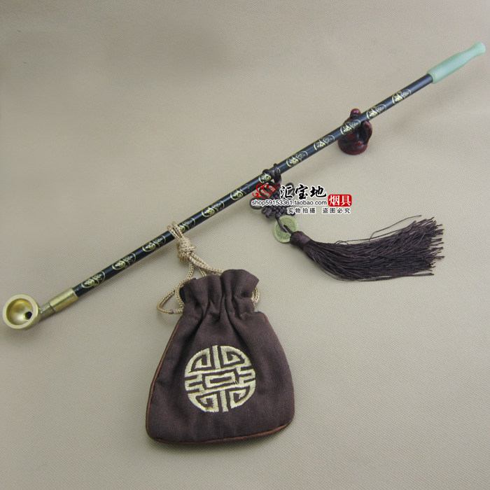 老式传统 烟斗烟具 烟袋锅旱烟袋  黄铜烟锅实木长烟杆 玉石烟嘴