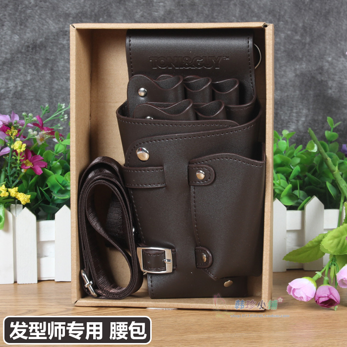 专业理发剪刀包 美发工具腰包皮质剪刀工具包发型师腰包 挎包