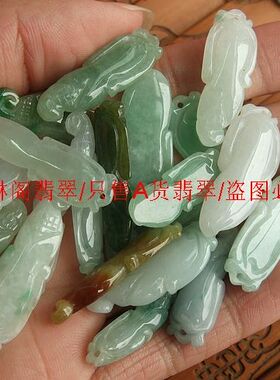玉米20486批 缅甸玉  天然A货翡翠 配件用 小玉米吊坠多子多福H31