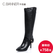 C.BANNER/for thousands of new 2015 winter comfort fine leather boots with side zipper long tube A5514104