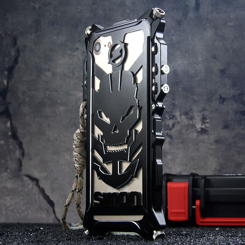 SIMON Mechanical Arm Skull Punk Premium Aluminum Metal Bumper Shockproof Case Cover for Apple iPhone 7 Plus & iPhone 7