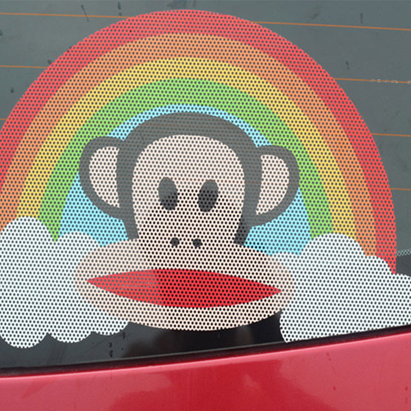 玻璃贴膜单透 装饰玻璃墙 户外单孔透橱窗透视贴防晒单透车贴制作