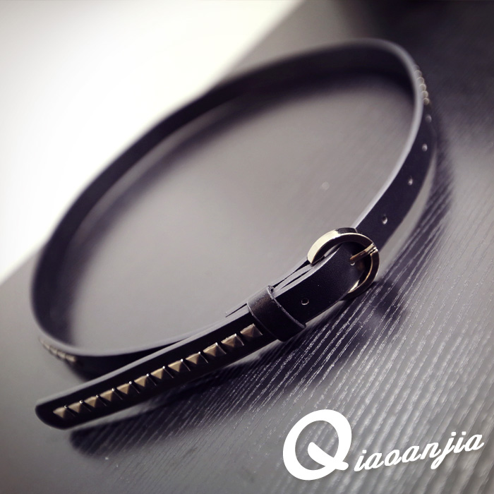 乔安欧美风朋克铆钉百搭风小皮带