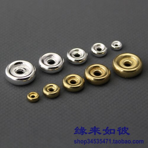 diy纯黄铜合金实心凹面佛珠