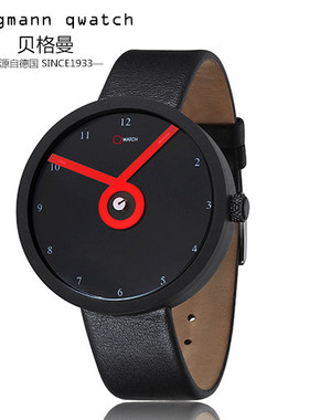 德国bergmann贝格曼创意新潮红针表简约时尚男女情侣对表石英手表