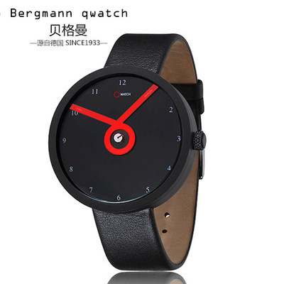 德国表简约时尚男女石英手表红针