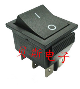 双刀船型开关KCD4-202黑色6脚2档开关 KCD2翘板开关16A/250V