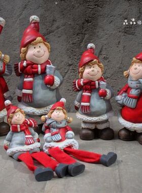 陶土欧式风古董吊脚娃娃家居装饰