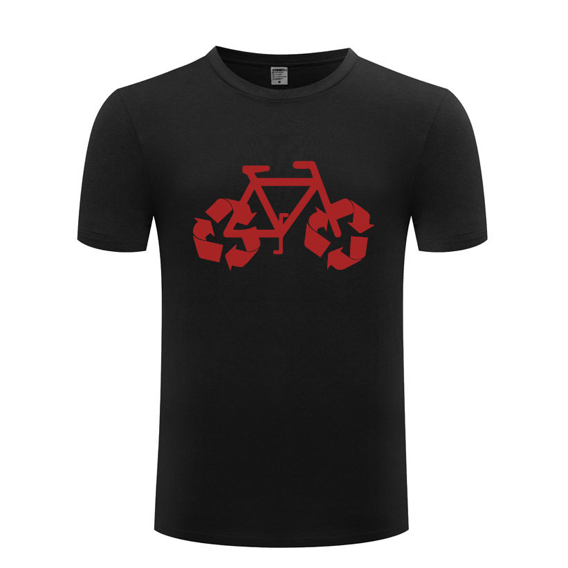 2017外贸男式短袖T恤 Recycle Bike 搞笑创意新奇 欧码男士T恤