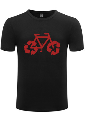 2017外贸男式短袖T恤 Recycle Bike 搞笑创意新奇 欧码男士T恤