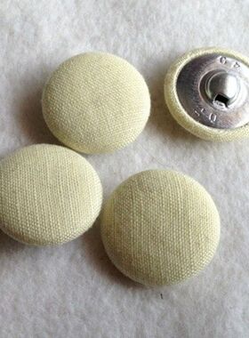 淡黄色麻布包布纽扣专卖 配件辅料 大衣风衣钮扣子 DIY手工布艺