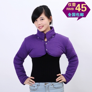 春秋防寒中老年长袖护肩保暖睡觉全棉加厚坎肩男女坐月子哺乳披肩