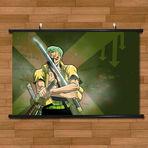 动漫海贼王三刀流索隆大剑豪巨帅海报挂轴画有框画卧室网吧装饰画