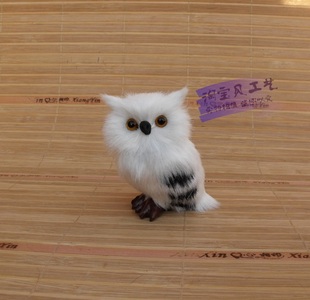 仿真白色猫头鹰鸟类标本摆件摄影道具橱窗陈列静态模型家居摆设