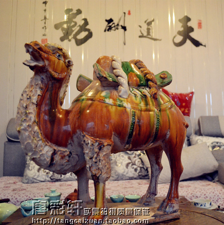 朱小虎大师唐三彩骆驼仿古陶瓷器摆件结婚送礼品大马收藏古董洛阳