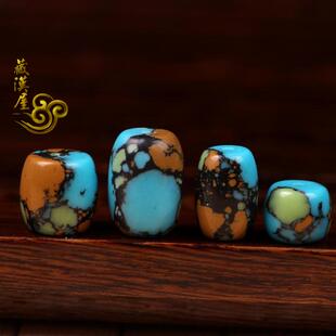 提色美饰 松石粉注胶合成唐三彩绿松石隔珠桶珠 金刚星月手链配件