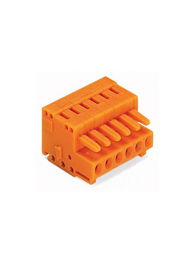 德国正品孔型5极连接器734-205阻燃5p橙色3.81mm接线端子