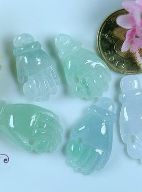 冰种a货翡翠福寿吉祥如意平安观音手一生相守玉佛手DIY玉饰品配件
