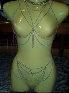 欧美流行身体链bodychains 多层身体链腰链BY35 金色白K色灰色