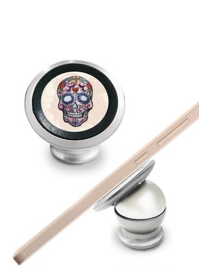 花藤蔓紫色骷髅头车载多功能磁力手机支架懒人手机磁吸架礼品