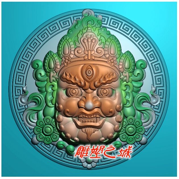 精雕图 灰度图 浮雕图 电脑雕刻图 圆黄财神