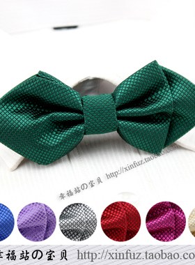 尖角领结 经典纯色细格子别致箭头型蝴蝶结 时尚男士商务休闲搭配