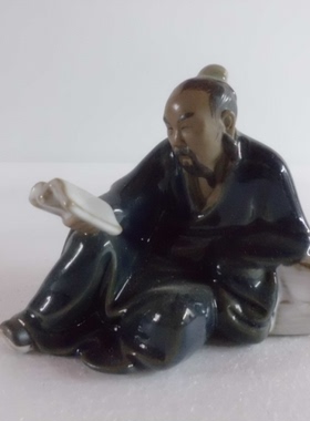 陶瓷人物石湾公仔酒柜读书工艺品