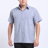 短袖 加肥加大老年人夏季 爸爸 衬衫 男士 薄款 系扣衬衣中年男装