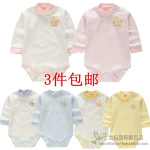 清仓特价 婴儿连体衣秋冬服装宝宝长袖三角哈衣包屁衣纯棉内衣爬