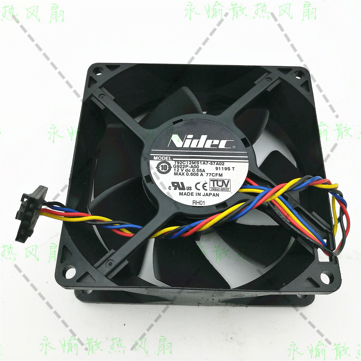 Nidec T92C12MS1A7-57A02 G922P-A00 12V 0.55A 9232 4线散热风扇