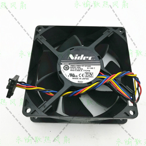 Nidec T92C12MS1A7-57A02 G922P-A00 12V 0.55A 9232 4线散热风扇