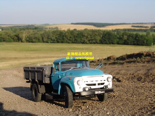 【新翔精品纸模型】zil130卡车运输卡车货车 汽车工程设备模型