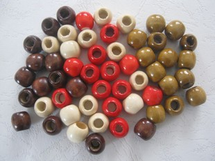 12mm木珠子散珠手工编织材料大孔木珠diy木珠17mm20mm24mm30mm