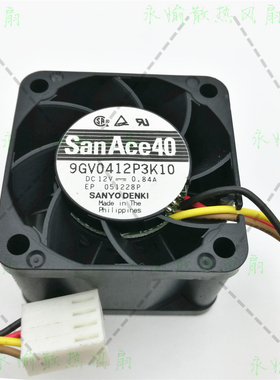 全新 三洋 9GV0412P3K10 12V 0.84A 4028 4CM 4线PWM 高转速 风扇