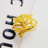 24k镀金越南沙金满天星欧币开口戒指 女士狐狸指环 活口款