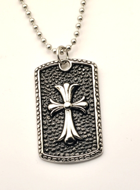 十字架欧美不变色钛钢吊坠项链