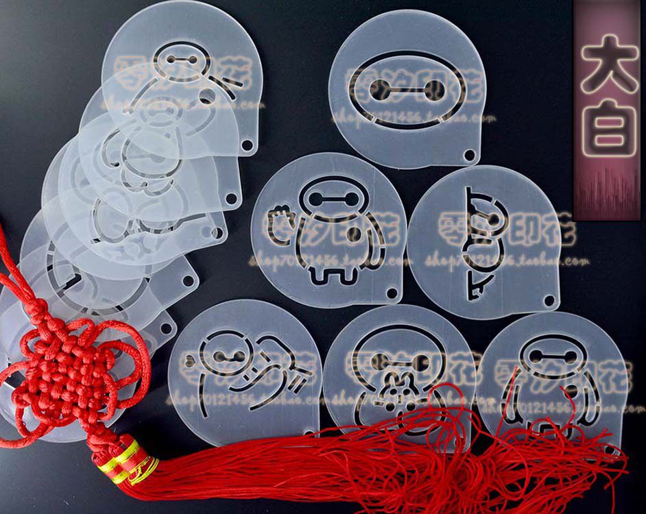 10寸/大白/超能陆战队/蛋糕提拉米苏印花模/喷花模糖霜模亚克力模
