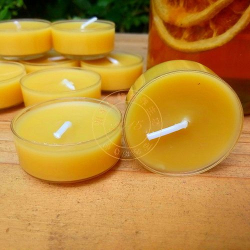 茶蜡蜡烛天然蜂蜡无烟蜜蜡手工