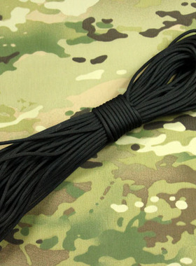 7GEAR 军迷用9芯硬质圆伞绳 轻量化携行绳索背心伴侣 黑色